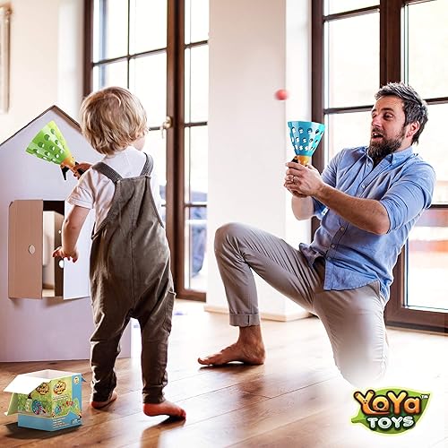 Miniatura 7 de YoYa Toys Juego de pelota Pop and Catch – Actividades de juego para niños en interiores y exteriores, juegos de atrapa para acampar, deportes de