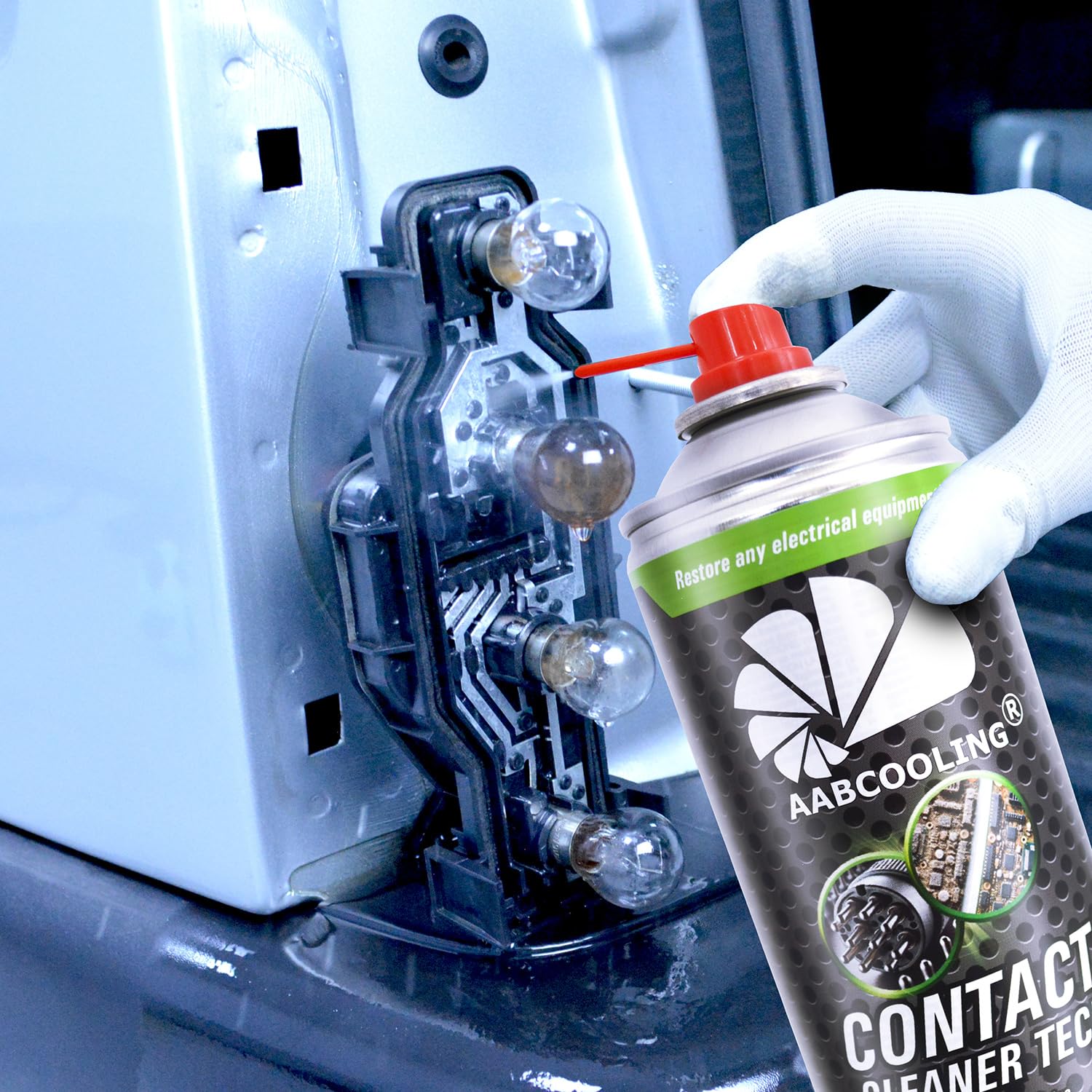 AABCOOLING Contact Cleaner TECH (Pack de 24x400 ml) – Spray limpiador multiusos, desengrasante rápido, para casa, coche y taller, elimina grasa, polvo y aceite K2