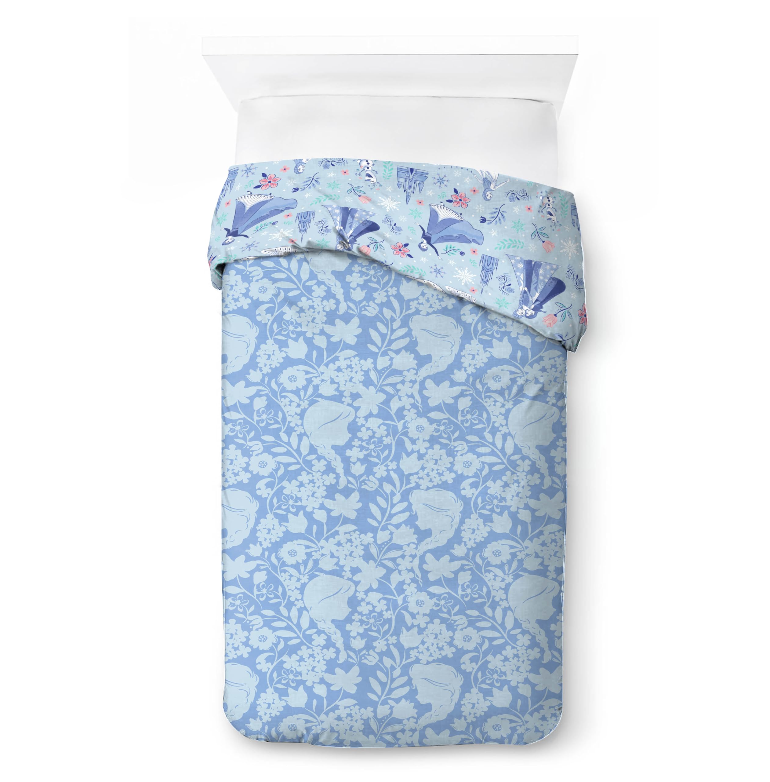 Jay Franco Kids Disney Frozen Set copripiumino - Biancheria da letto super morbida con federa, SOLO COPERTA, piumone non incluso, blu, 2 pezzi singolo