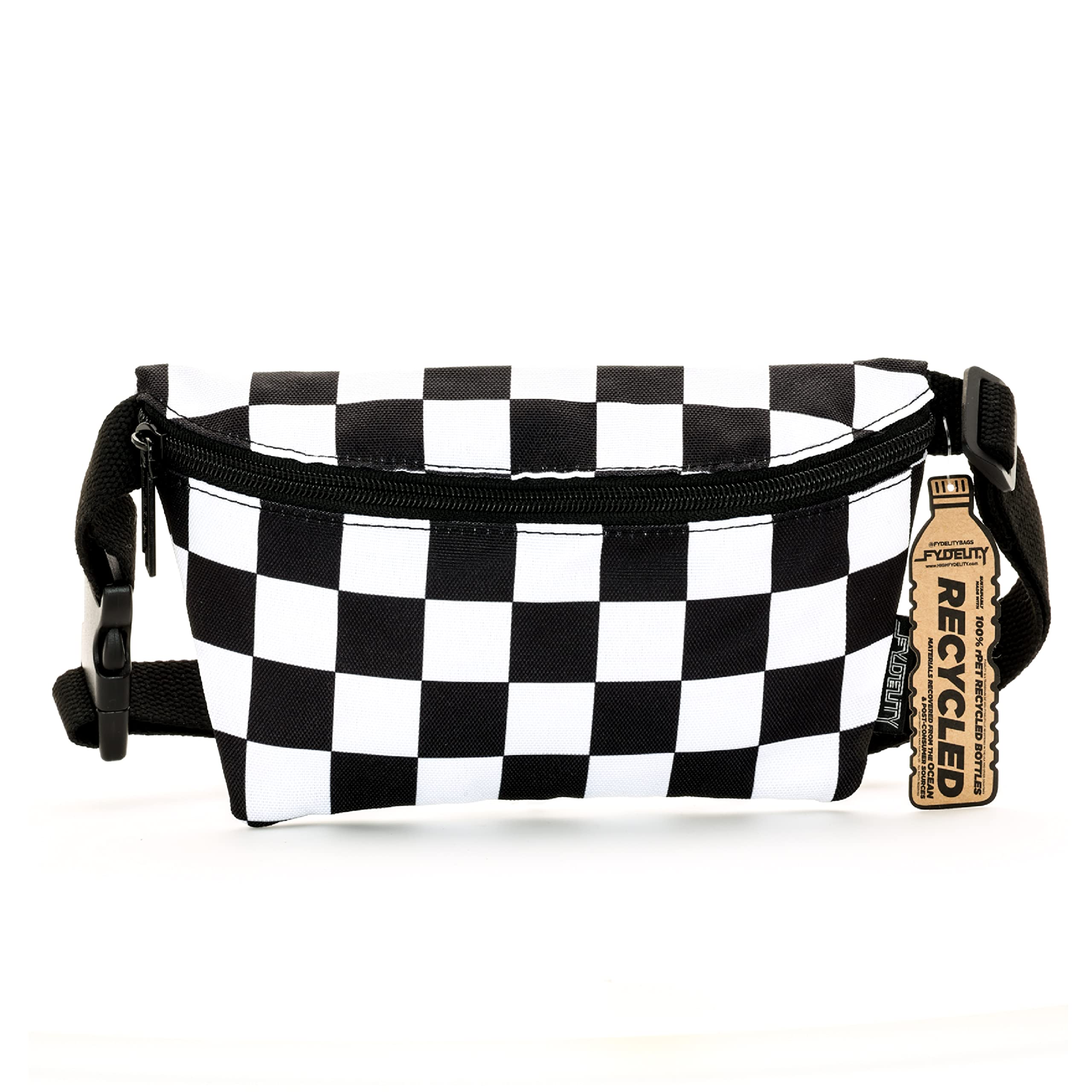 Fydelity Ultra Slim Fanny Packs for Women – 80s/90s Recycled RPET Bum Bag – Unisex Crossbody Waist Belt Bag for Travel, Festivals, Sports & Daily Use