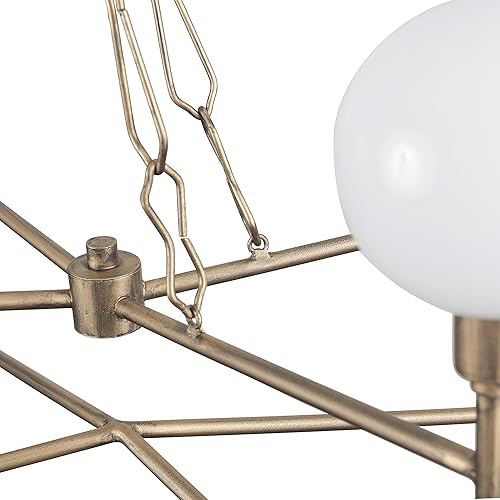 Miniatura 6 de Varaluz 314N06HG Bodie - Colgante lineal, 6 luces, oro habanocristal blanco ópalo