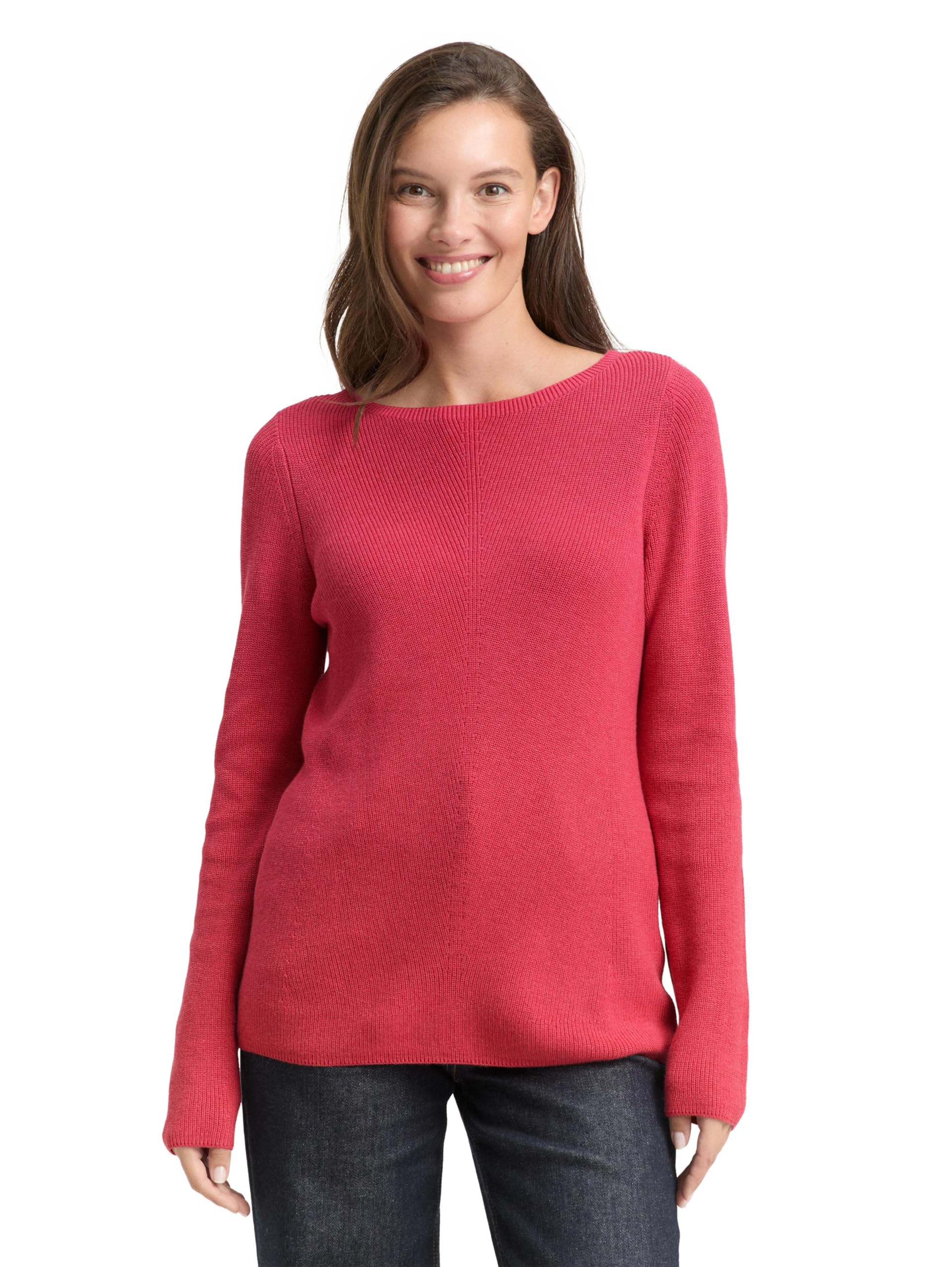 Tom Tailor Damen 1045554 Strickpullover aus Baumwolle