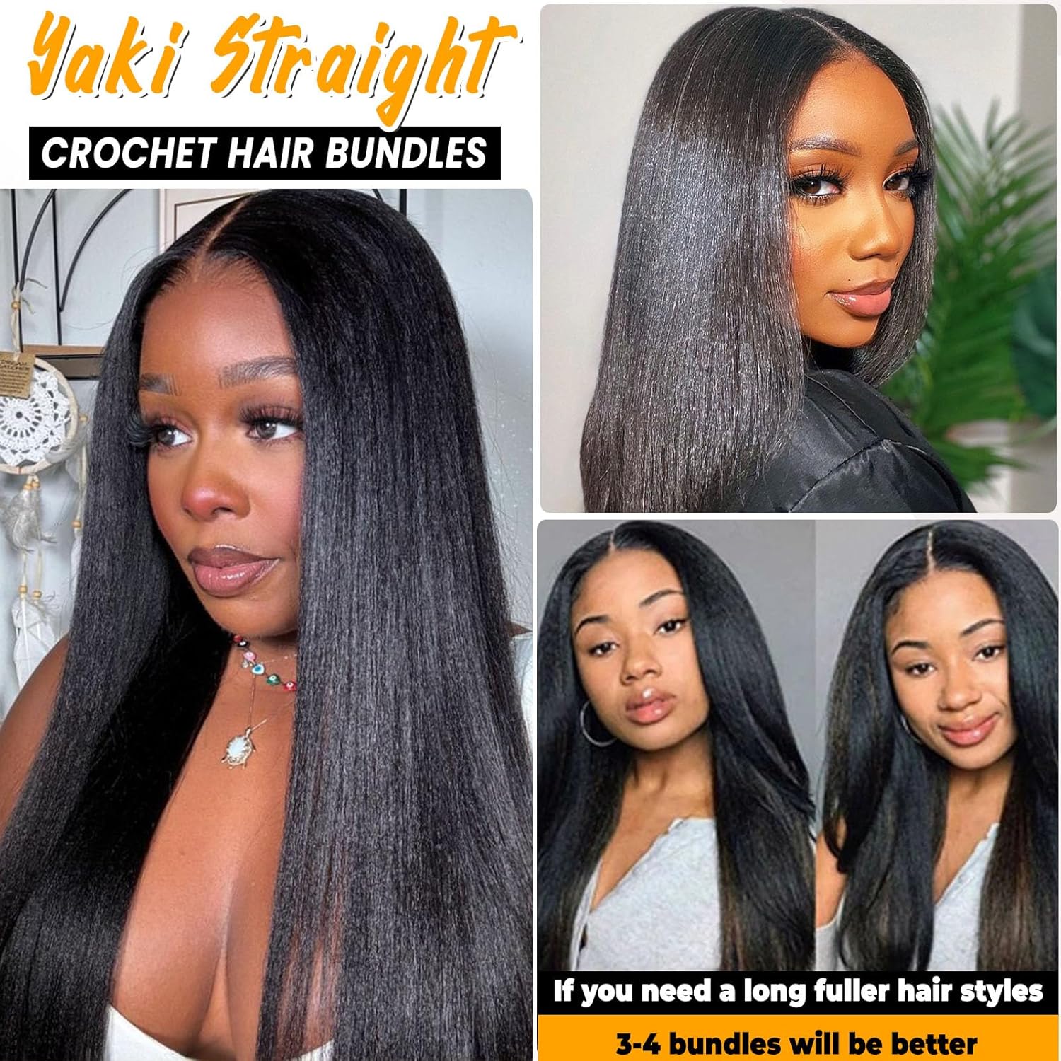 20 Inch Feather Crochet Human Hair for Black Women Yaki Straight Pre-Separated Knotless Human Hair Crochet Bundles Pre Looped Hair Extensions Natural Black Human Crochet Hair 50G 50 Strands