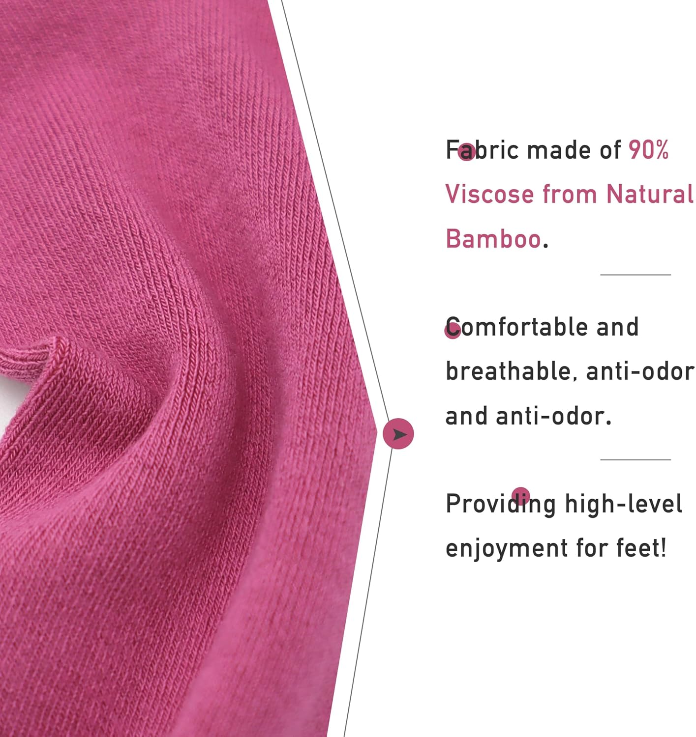 Women's Soft Thin Viscose Bamboo Crew Socks, Fit Stretchy Casual, Business, Dress Calf Sock 5 Pairs - Image 4