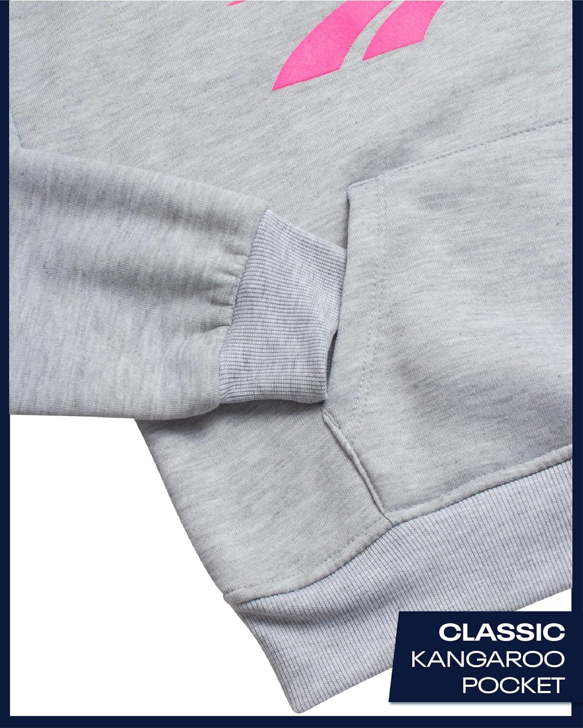 Reebok Girls' Activewear Set - 3 Piece Stylish Graphic T-Shirt Fleece Pullover Hoodie and Jogger Sweatpants Size: 4-12 Size - Image 4