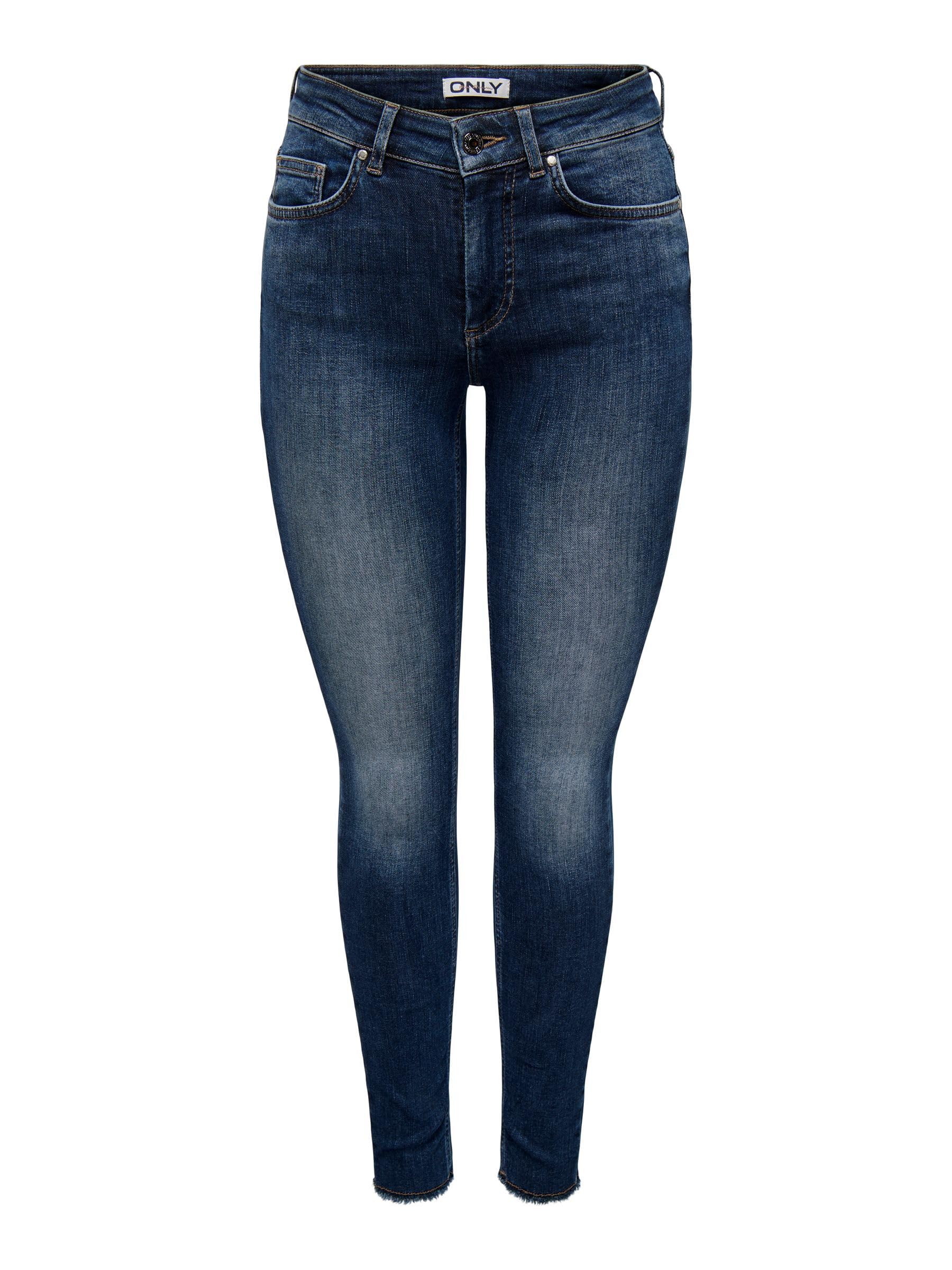 ONLY Women's Onlblush Mid Sk ANK Rw DNM Rea081 Noos, Dark Medium Blue Denim, XL / 32L