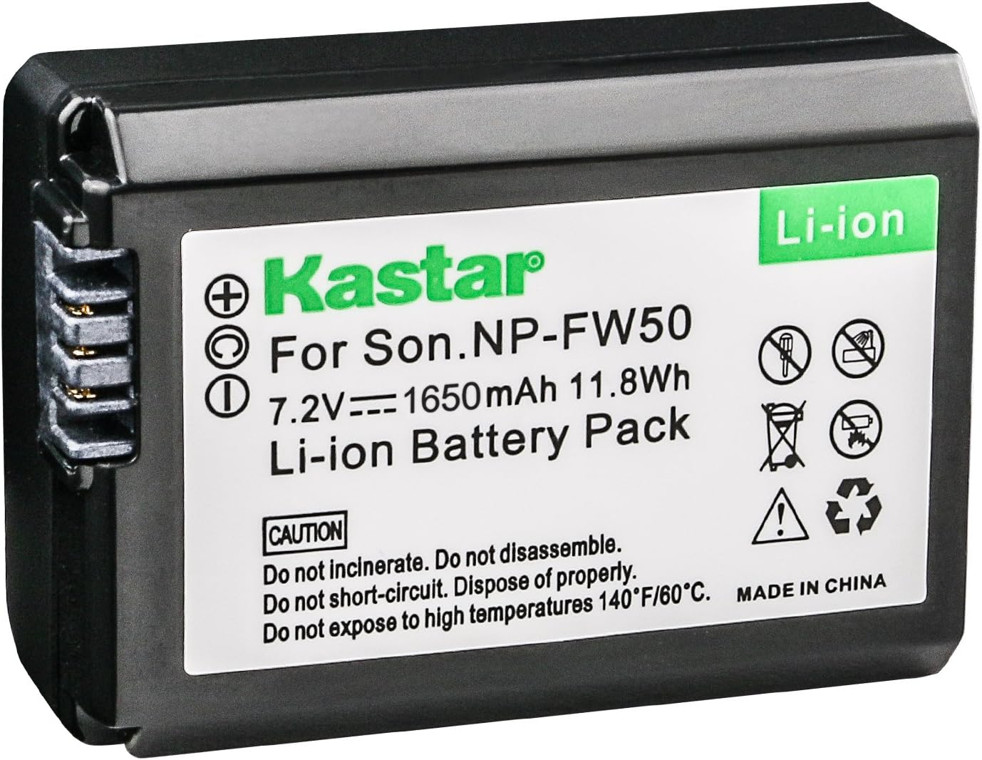 Kastar Battery (1-Pack) for Sony NP-FW50 BC-VW1 BC-TRW and Sony Alpha 7 a7 a7R a3000 a5000 a6000 NEX-3 3N NEX-5 5N 5R 5T NEX-6 NEX-7 NEX-C3 NEX-F3 SLT-A33 A35 A37 A55V DSC-RX10 Cameras
