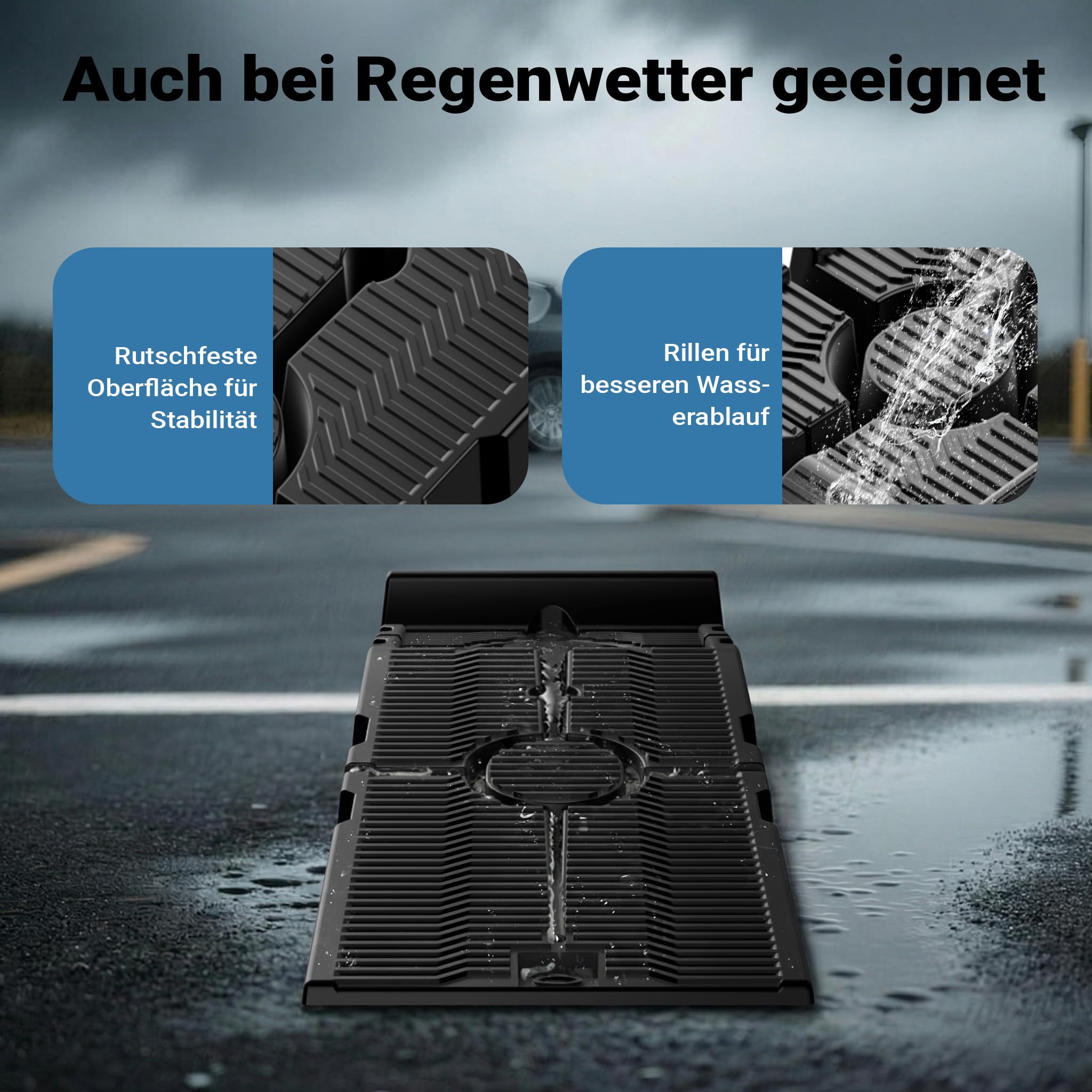 XPOtool teilbare Auffahrrampe 2er Set Schwerlast Autorampen BIS 2,5 Tonnen aus Kunststoff für Pkws