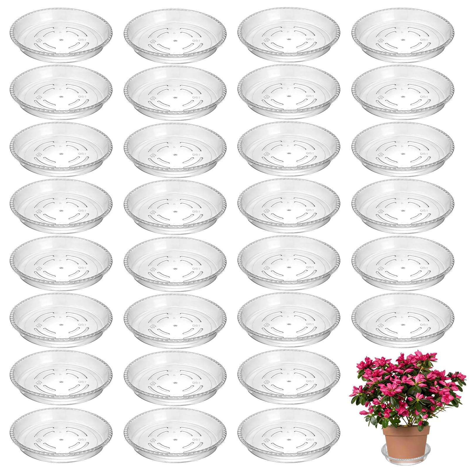 Vergissmeinnicht 30Pcs Clear Plant Saucer Plastic Plant Drip Trays Pot Saucers Plastic Thicker Plant Trays Round Plant Pot Tray for Indoor Outdoor Garden Flower Plants 6 Inch