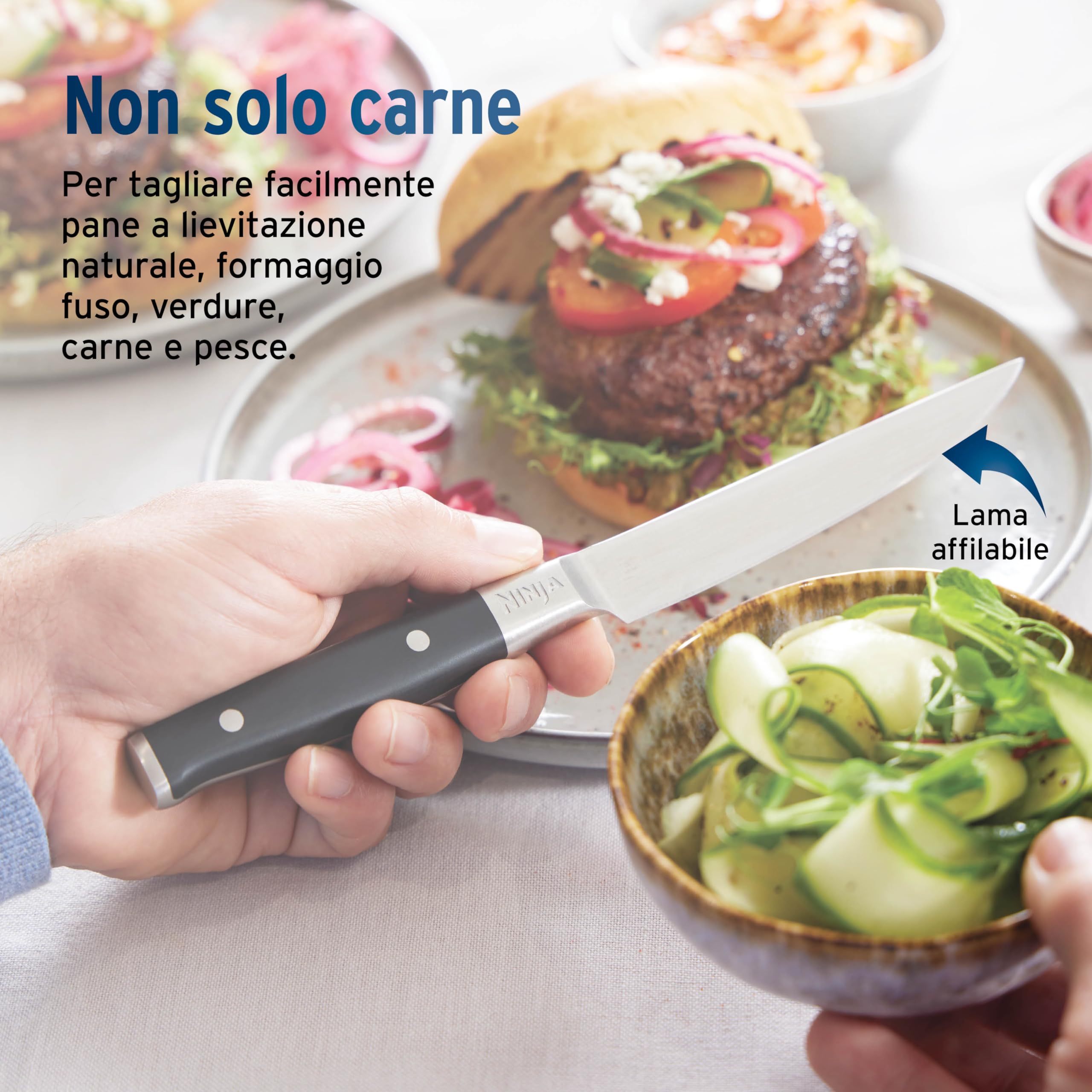 Ninja Set di coltelli StaySharp da 13 pezzi Oro chiaro, NK32013EUUKSD1 | con affilatrice rimovibile