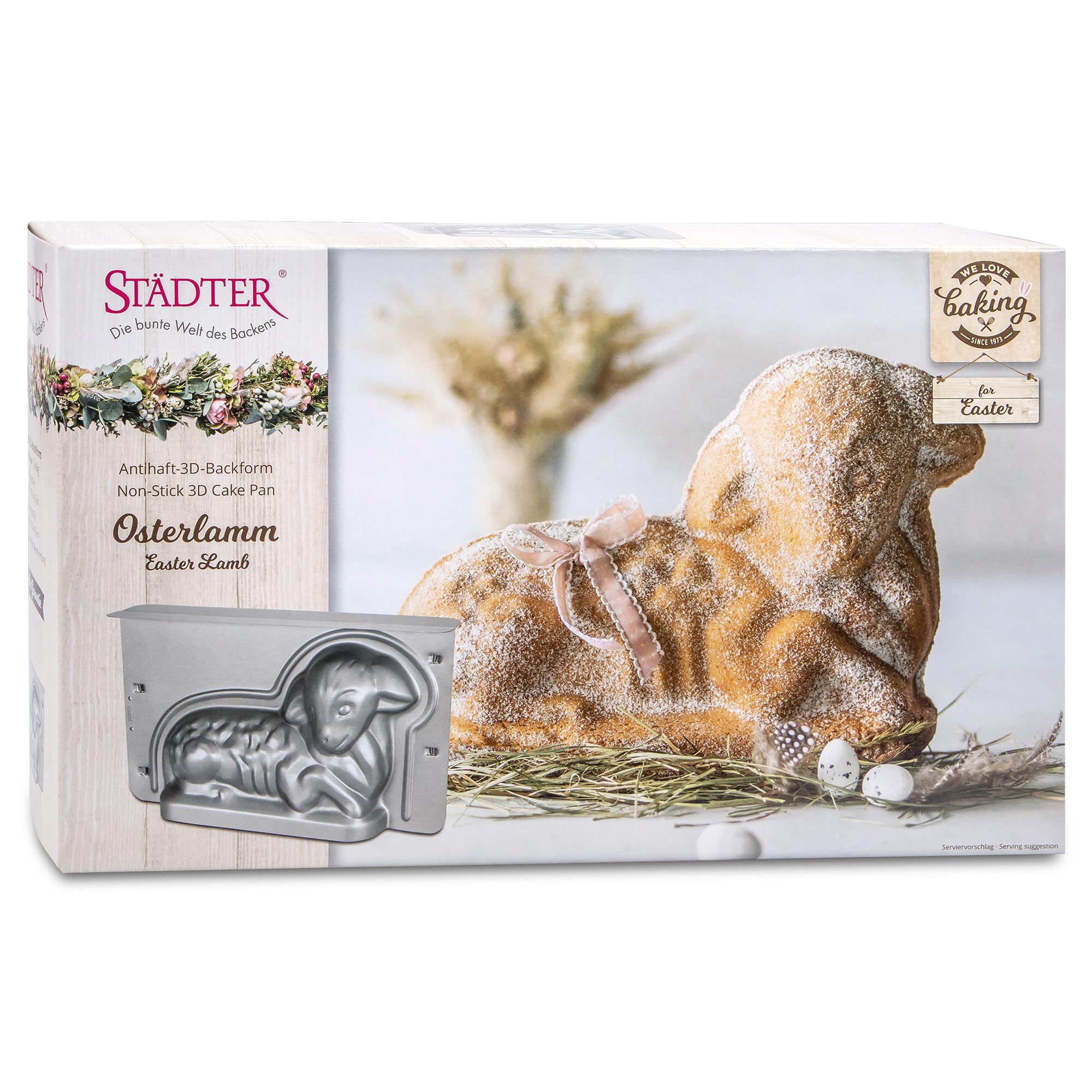 Stadter - MOULE AGNEAU DE PAQUES OSTERLAMMELE 30 CM WE LOVE BAKING - STADTER