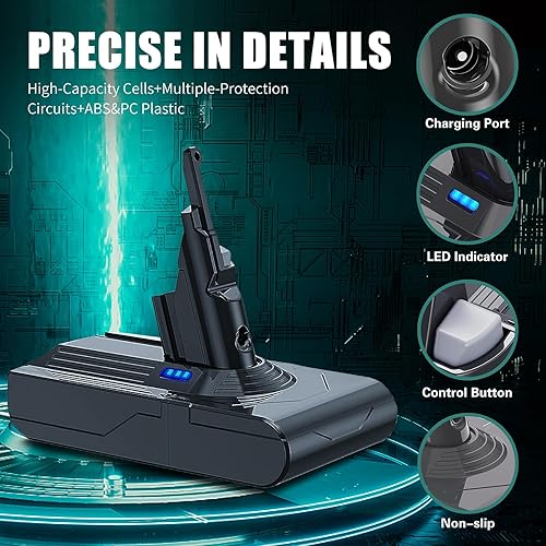 Miniatura 6 de EGR Reemplazo de batería V8 de 7000 mAh compatible con Dyson V8 Animal Battery Replacement V8 Absolute V8 Motorhead V8 Fluffy SV10 Aspiradora de