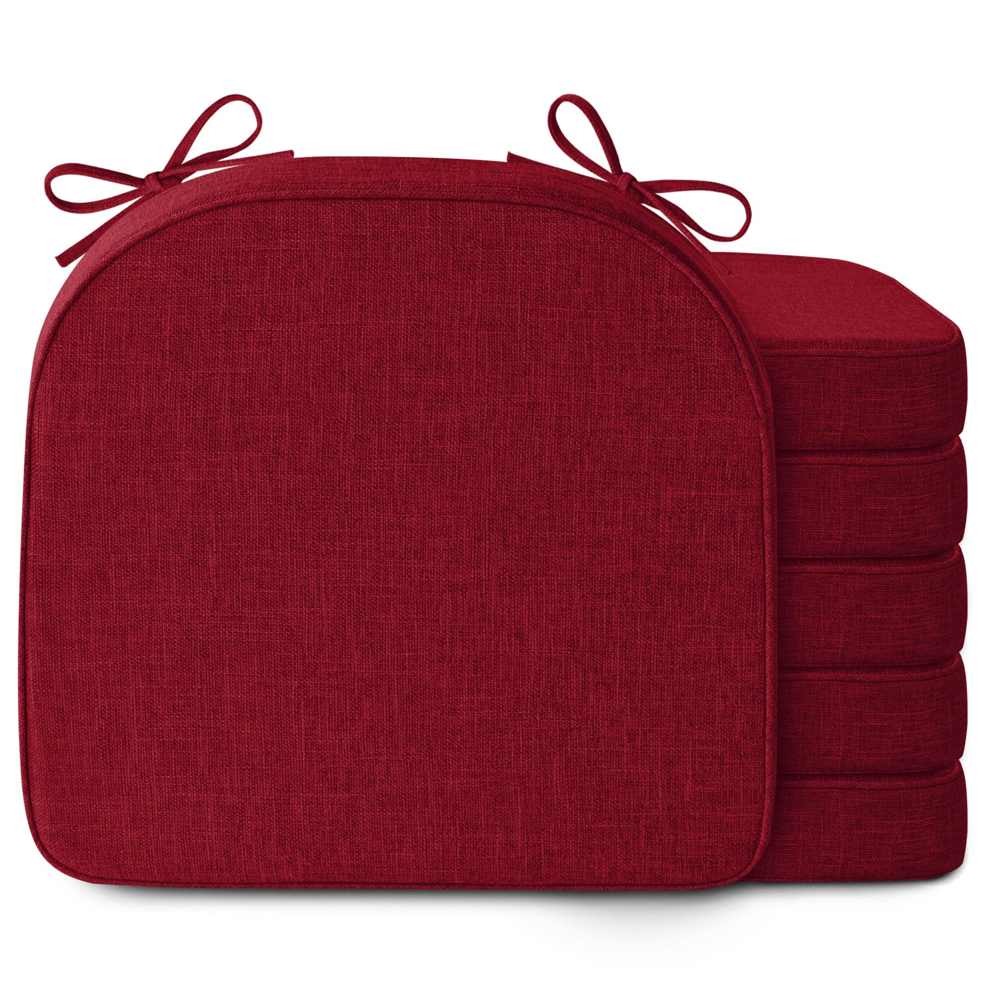 MineCozy 6 Pack Chair Cushions for Dining Chairs 17"x16" Red