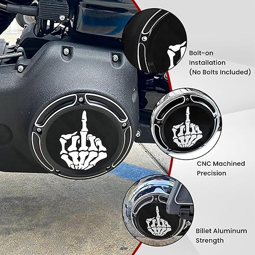 Miniatura 6 de GUAIMI CNC Derby Cubierta Temporizador Temporizador Motor Cubierta para Harley Dyna FLD Street Glide FLHTK FLHRS Fatboy FXSTB 1996-2013 - Dedo Medio