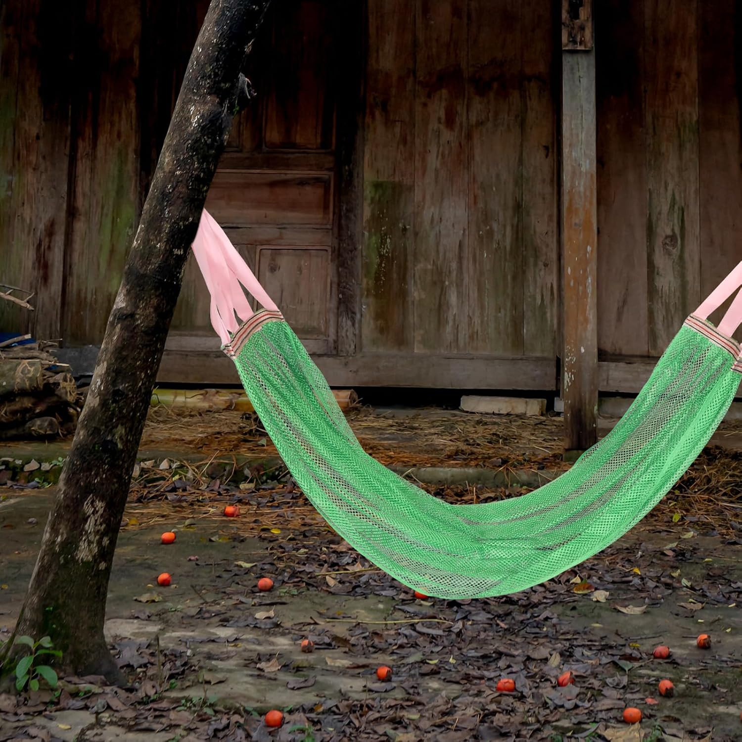 Healifty Outdoor Camping Hammock Swing Breathable Ice Silk Mesh Portable Lightweight Green Backpacking Travel Hammocks for Beach and Garden Use