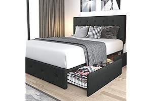 Allewie Upholstered Queen Size Platform Bed Frame