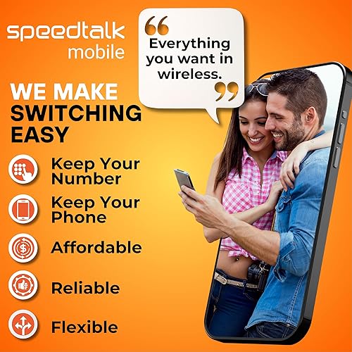 Miniatura 10 de SpeedTalk Mobile Plan celular para teléfonos inteligentes y teléfonos celulares, llamadas ilimitadas, texto y datos (primera velocidad de 4 GB)