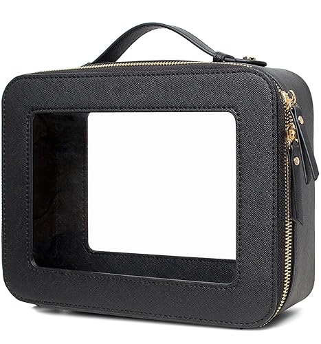 Miniatura 26 de LETGO Bolsas de maquillaje transparentes, bolsa de aseo aprobada por la TSA con cremallera, organizador de maquillaje transparente, de ajuste