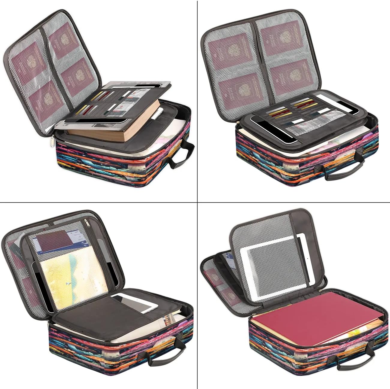 File Organizer Beautiful Mushrooms Document Organizer with Handle Portable File Organizer Bag Home Travel Storage Bags for Files Laptop Certificates