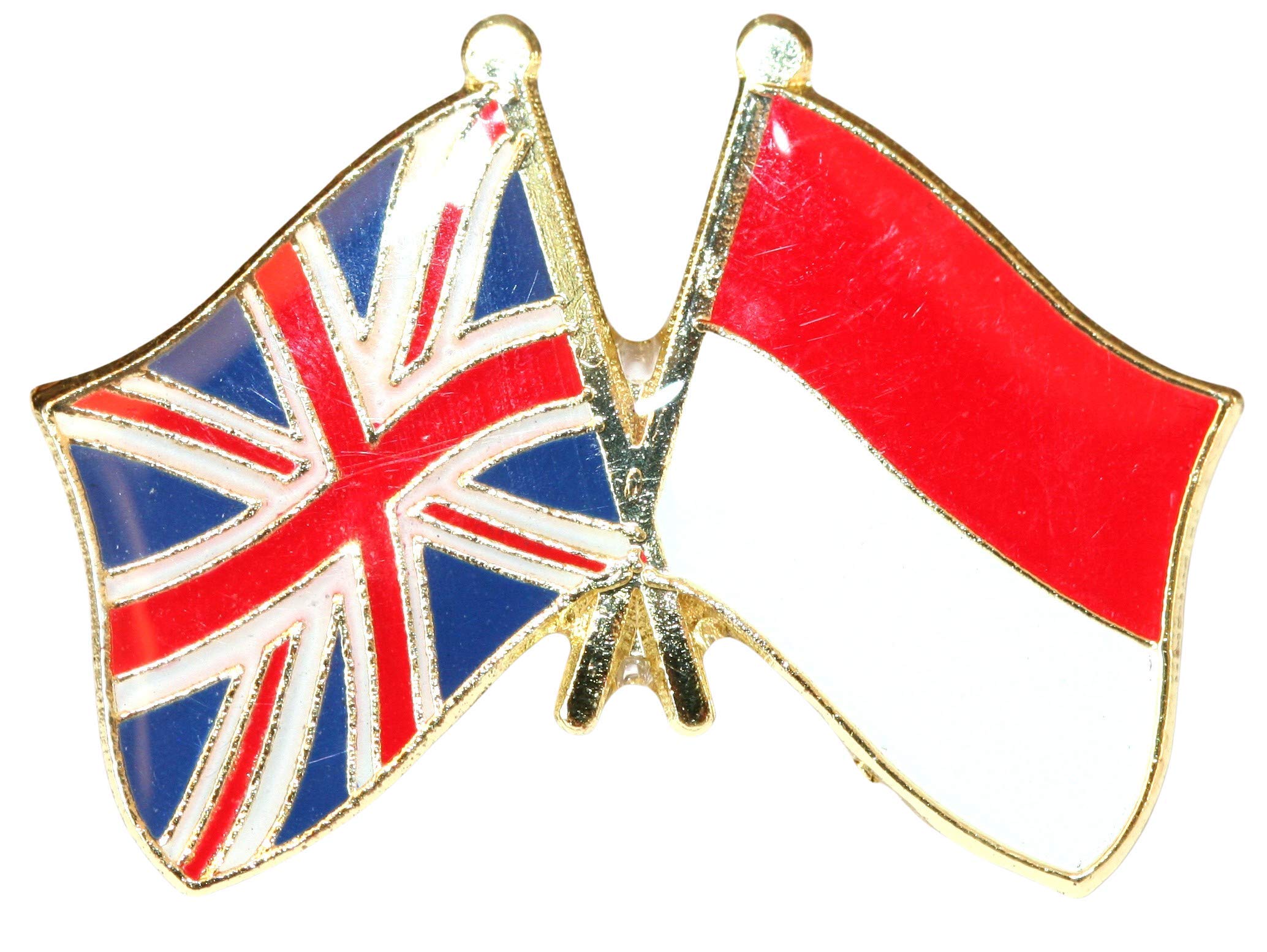 UK & Indonesia Friendship Flag Pin Badge