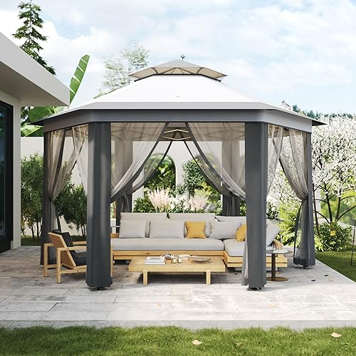 Pop-Up Gazebo 13 * 13 ft 6 Sided, Canopy Tent