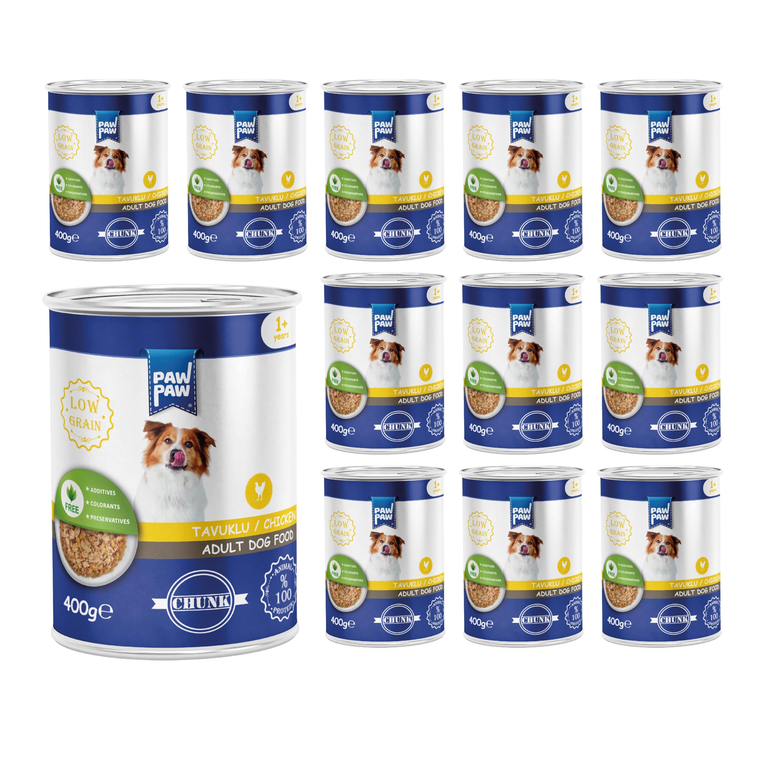 Pawpaw Yetişkin Köpek Tavuklu ve Jöleli Konserve Mama 400 Gr x 12 Adet