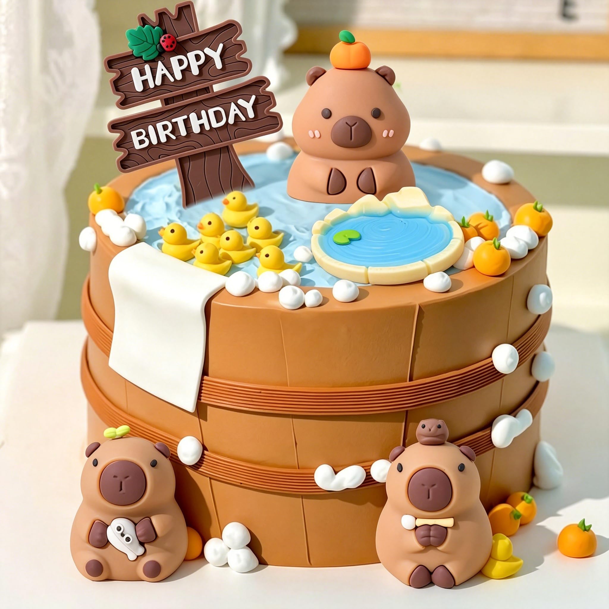 Capybara Cake Toppers Mini Blowfish Party Supplies Capybara Birthday Party Supplies Shower Party Favors