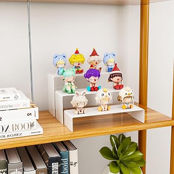 6 Pc Metal Display Risers Showcase for Shoe Risers Retail Stand Cupcake Stand Dessert Stand (Grayish White)