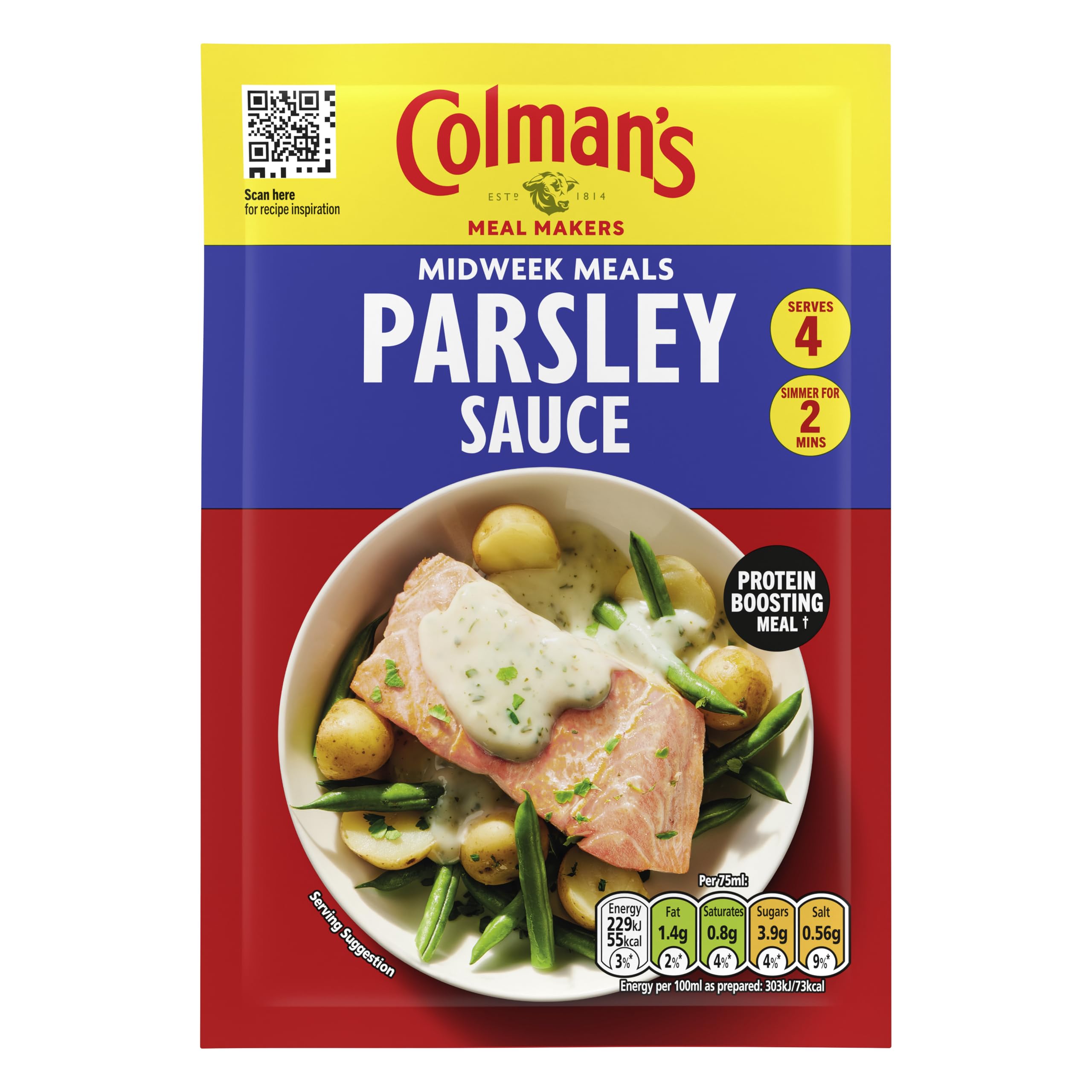 Colman's Midweek Meals Parsley Sauce Sauce Mix with a blend of herbs and spices for a protein-boosting meal† 20 g