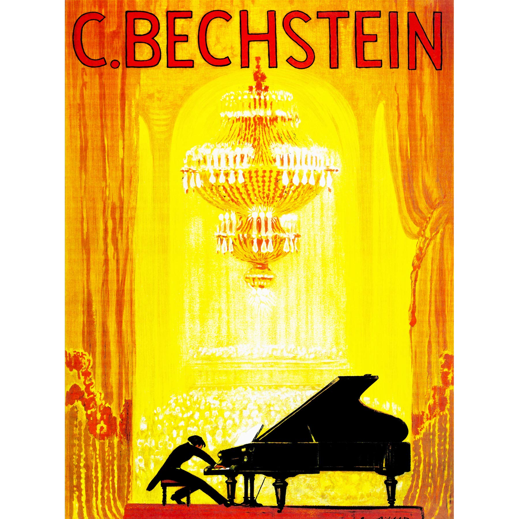 Wee Blue Coo Music Concert Advert Bechstein Piano Pianist Opera House Art Large Art Print Poster Wall Decor 18x24 inch
