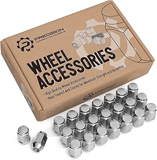 23pcs Bulge Closed End Lug Nuts - 1/2x20 Threads, Cone Seat, 3/4" 19mm Hex - Compatible with Jeep Wrangler TJ JK Cherokee XJ Wrangler Liberty Rubicon CJ5 CJ7 ZJ WJ - Chrome, 1.4in Length
