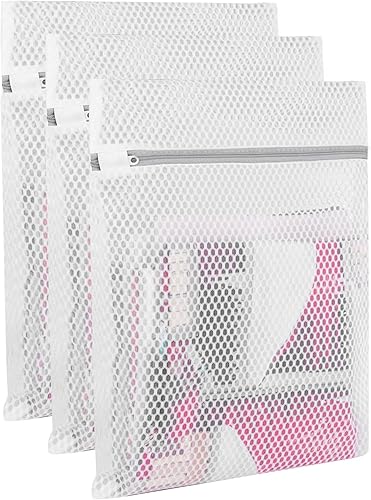 Bolsas de malla para ropa delicada, bolsas de lencería duraderas para lavar prendas delicadas con protector elástico de cremallera, bolsa delicada