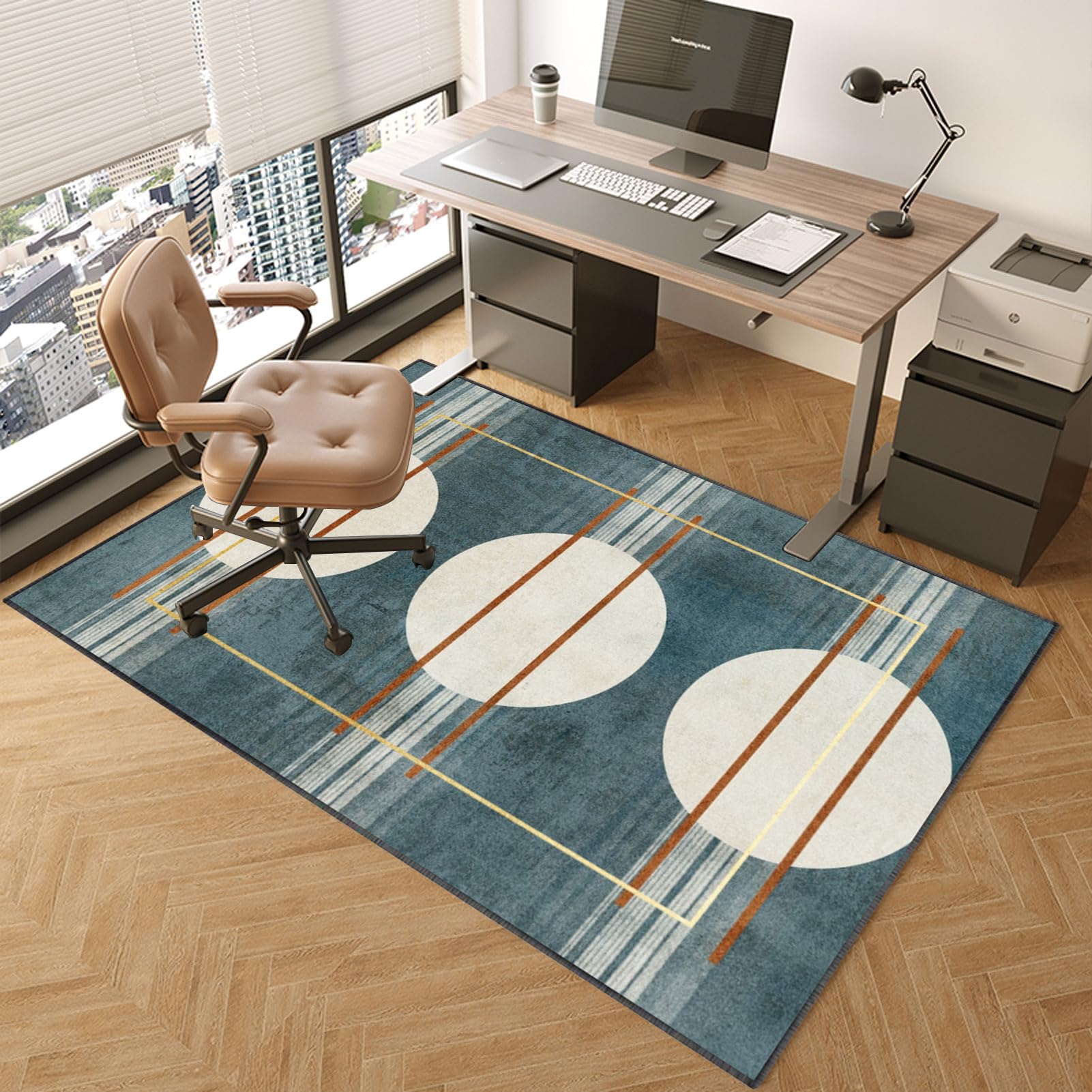 TOYOCC Heavy Duty Office Chair Mats for Carpeted and Hardwood Floor 160 x 180 cm Carpet Protector Chair Mat for Home and Office Floor Mat for Office Chair Anti-skidding Gaming Carpet Desk Chair Mat