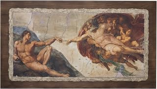 Ars Martos"The Creation" Michelangelo Reproduction Art Fresco on Plaster. Available in multiple sizes