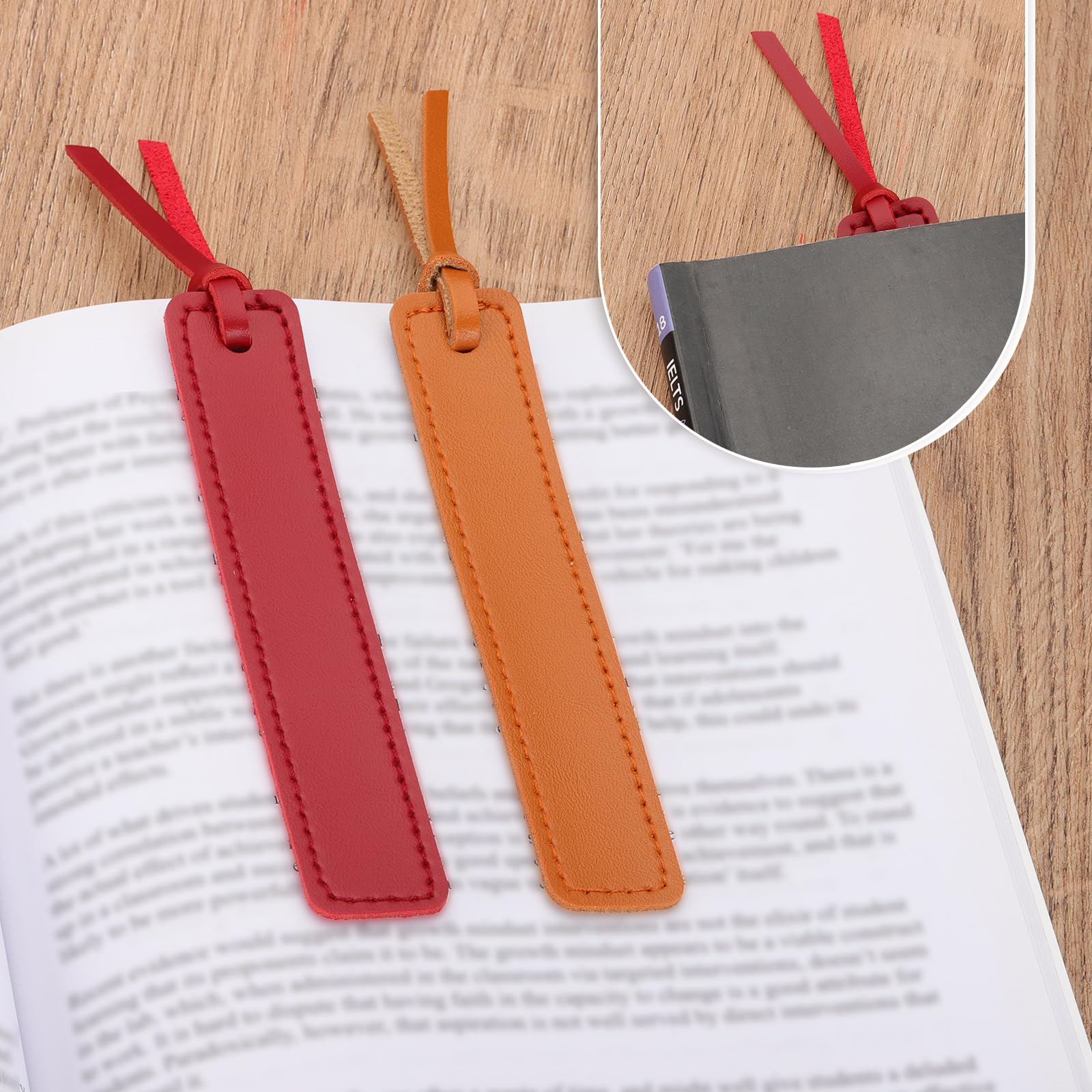 PATIKIL Leather Bookmarks, 10Pcs Rectangle Book Marks Page Markers for Book Reading Men Women Teacher Reader Book Lover Writers, Green - Image 4