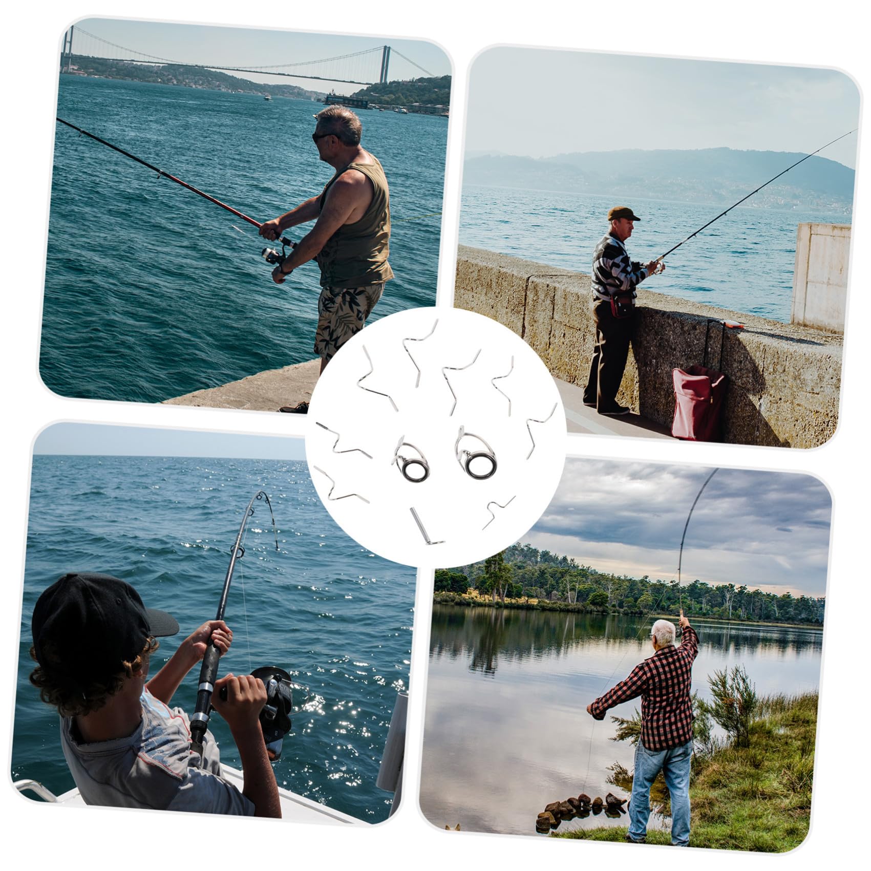 ibasenice Anneau De Pêche Accessoires Guide De Canne À Pêche Kit De Réparation D'Œillet De Canne À Pêche Kit De Réparation De Canne À Pêche Embout De Canne À Pêche Fixation De