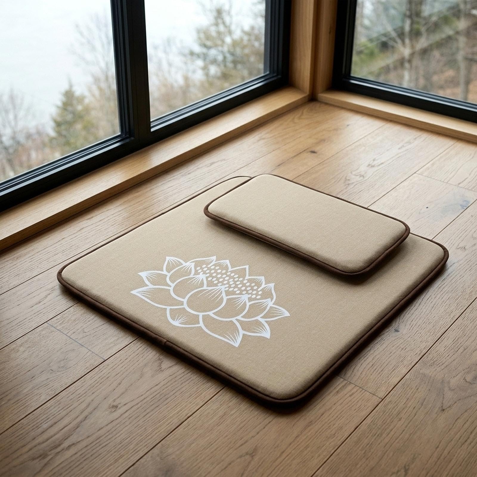 MagiDeal Coussin de méditation, tapis de sol japonais style tatami, coussin de pour, cadeau idéal pour la chambre à coucher en, Kaki, 80x80cm