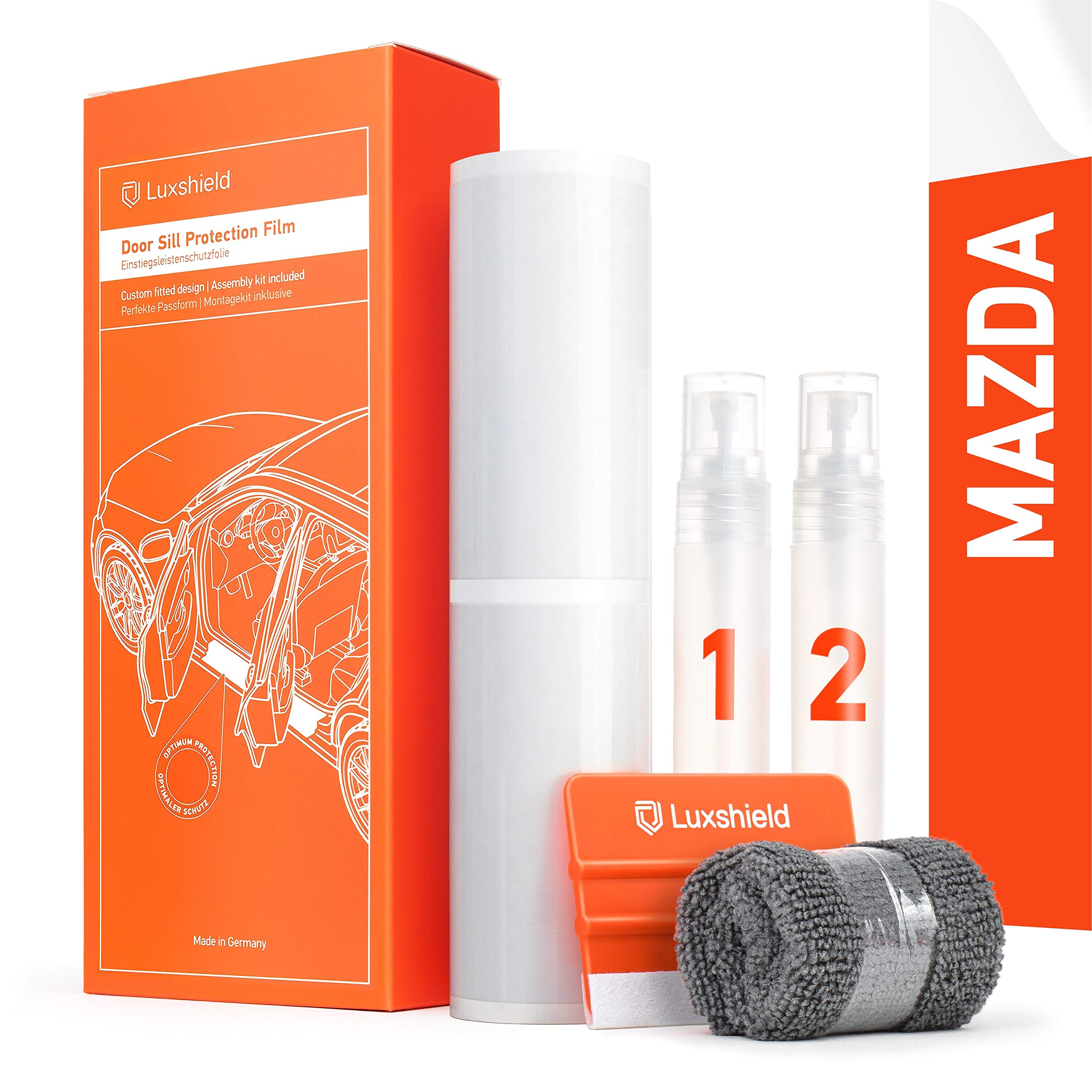 LuxshieldCar Door Sill Protector Covers Fitted for 3 Hatchback 4 (IV) BP I 2019-2020 - Anti Scratch PPF Accessories - Clear Paint Protection Film