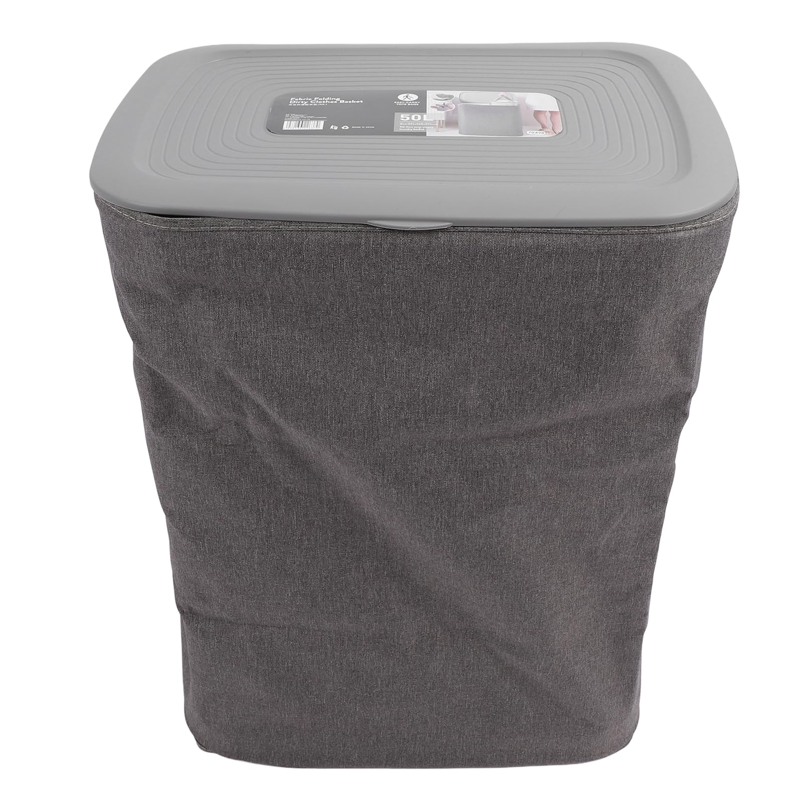Cesto Portabiancheria Portatile in Tessuto, Doppio Scomparto, Organizer per Bagno, Camera da Letto, Ripostiglio, Bianco (S50L)