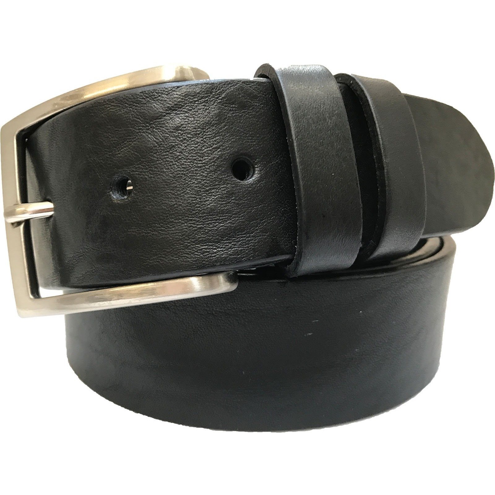 Italian Belt Company Men's Black Belt Classic 100% Italian Full Grain Single Skin Hide 36-38 Inches) Small