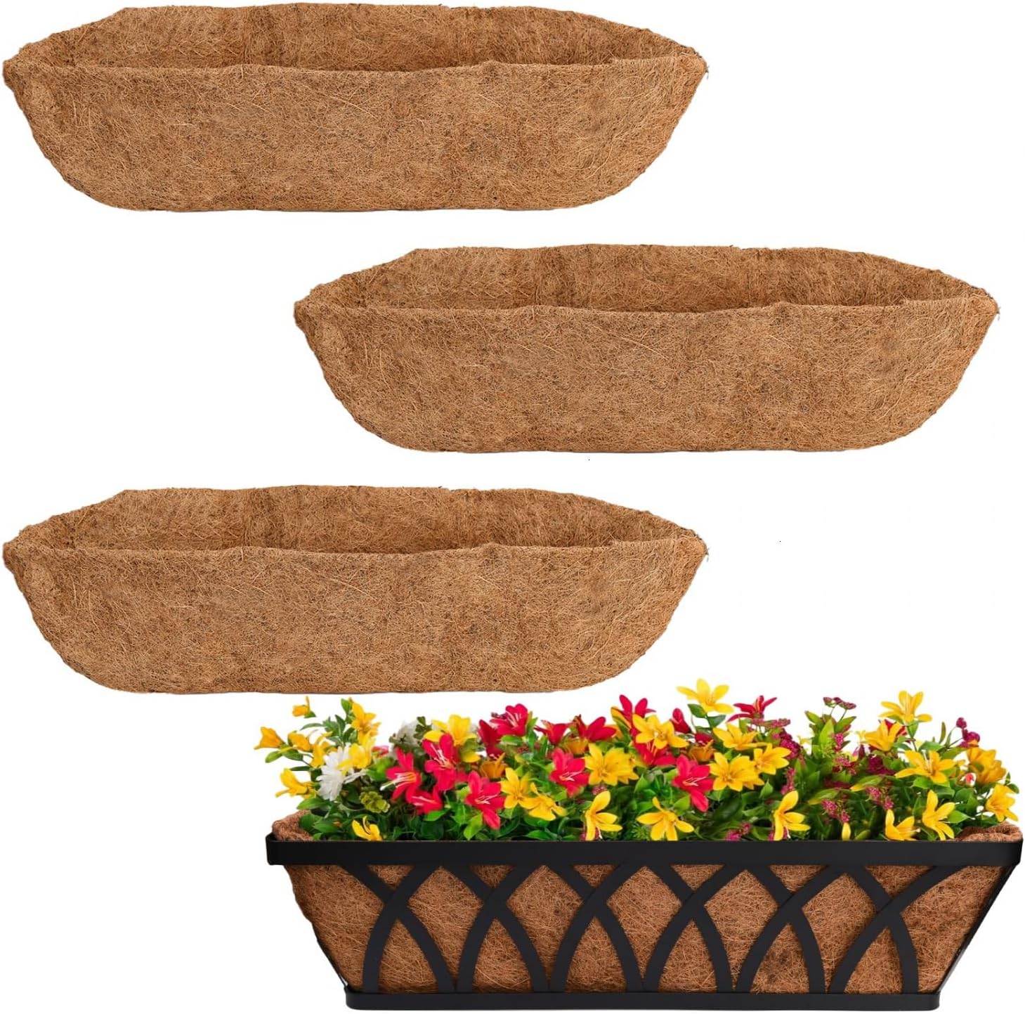 Amazon.com: Vumdua 4 Pcs Coconut Liners for Planters 36 Inch Coco ...