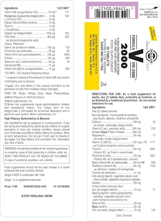 Solgar Formula VM-2000, 30 Tablets - Multivitamin - Daily Wellbeing and Immunity - Rich in Antioxidants - Vegan, Gluten Free and Kosher