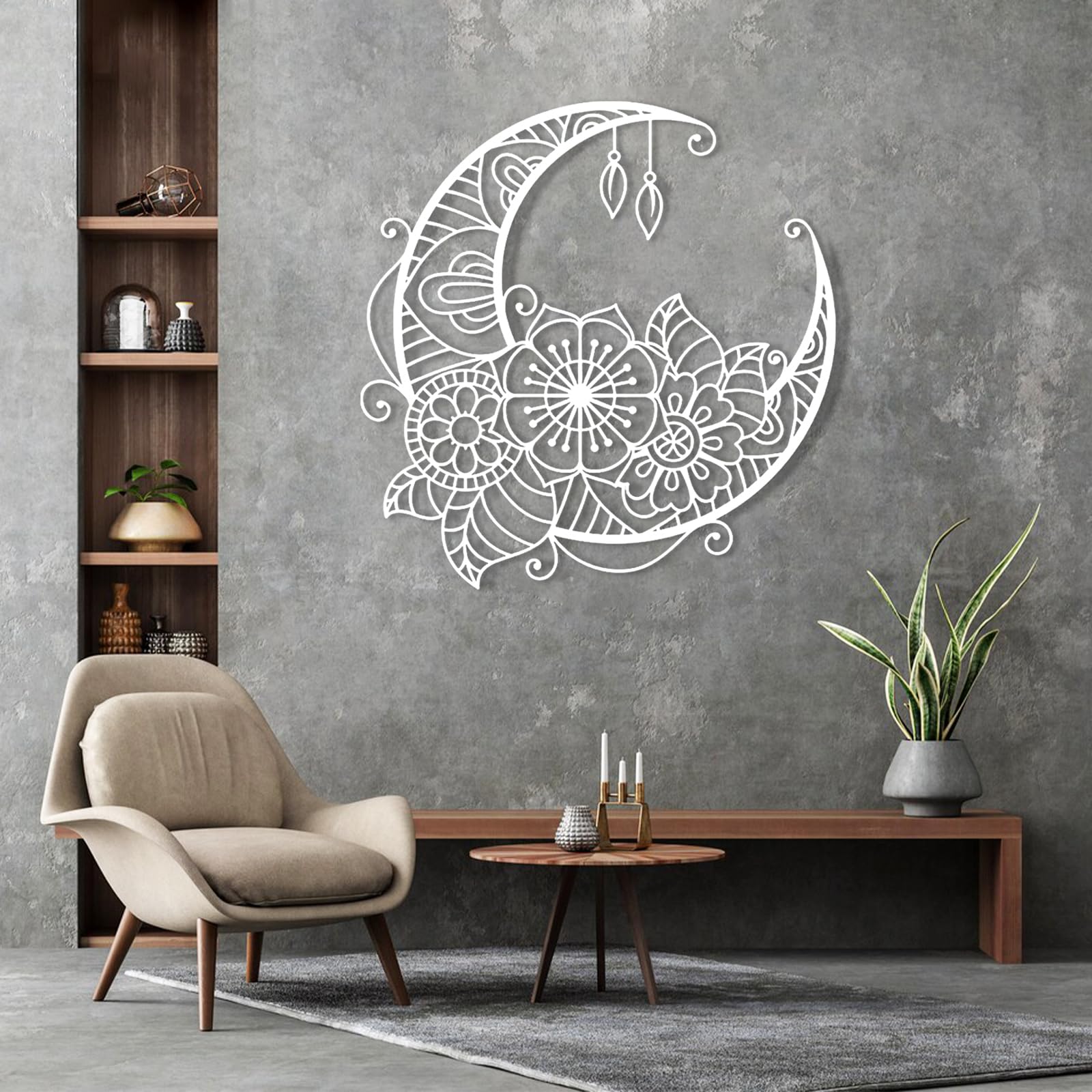 Moon Phases Mandala Moon Phase Wall Decal. Mandala Moon Decal Bohemian