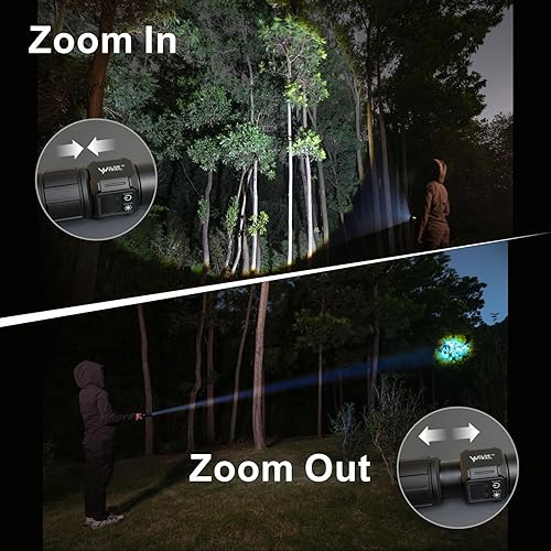 Miniatura 7 de Linterna táctica recargable brillante potente, linternas de 20000 lm, 9 modos, linterna LED, zoomable, IPX4 impermeable, base magnética para