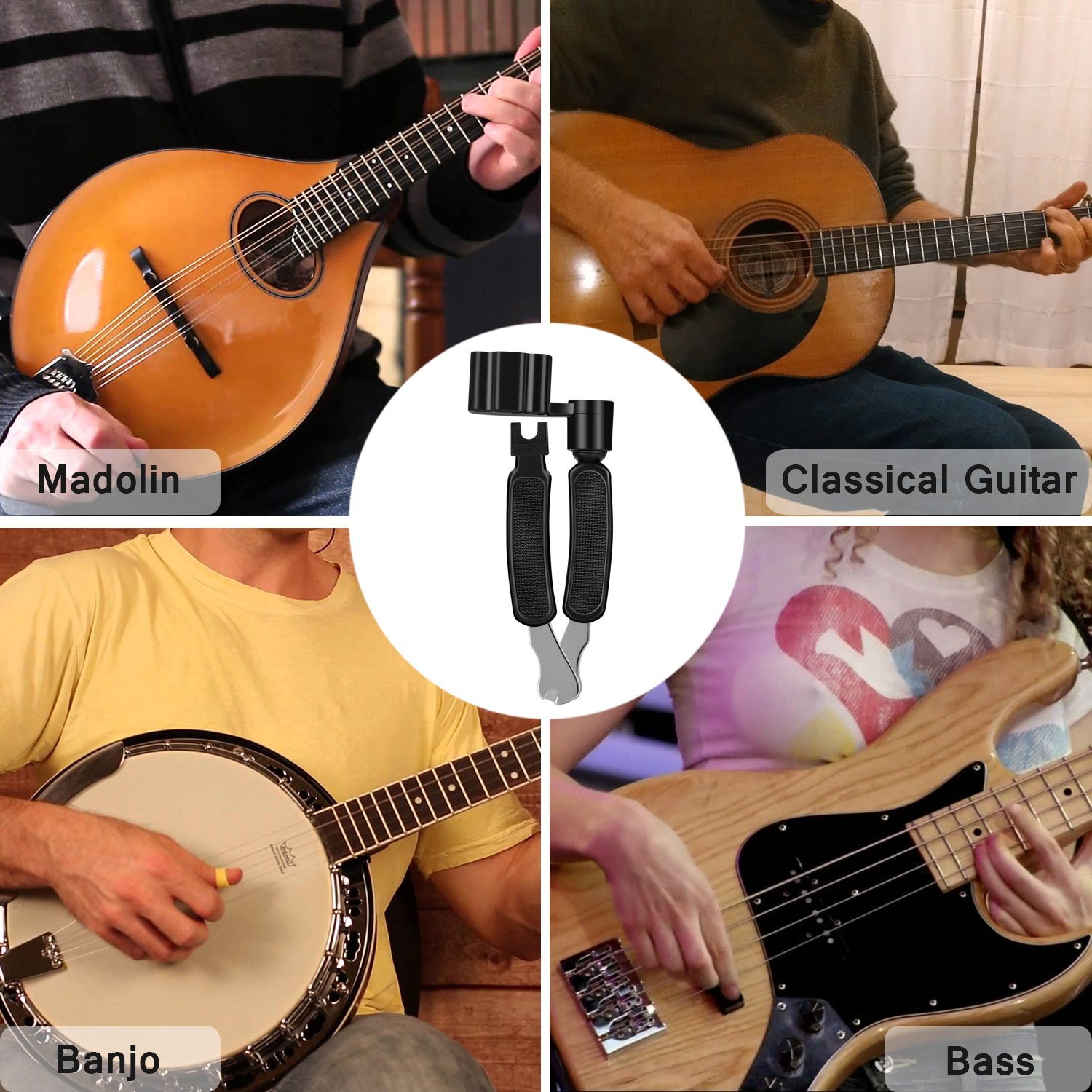 Kit 3-en-1 Pour Guitare : Enrouleur, Coupe-cordes Et Extracteur - Le Must Pour Changer Tes Cordes !