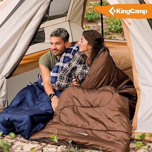 Miniatura 9 de KingCamp Saco de dormir para adultos de invierno  Forro de franela de 5  a 32  extremos de 3 a 4 estaciones, para clima cálido y frío, para niños y
