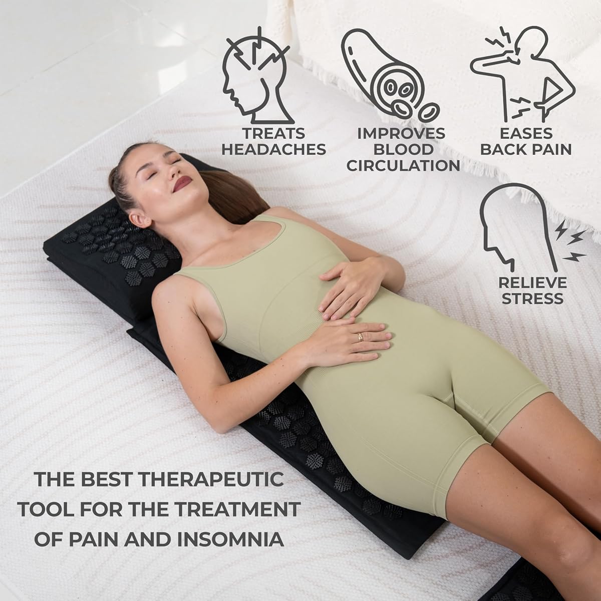 BalanceMate Acupressure Mat Set with 6,210 Pressure Points for Pain Relief and Relaxation Kit for Back, Neck, Full Body view 2