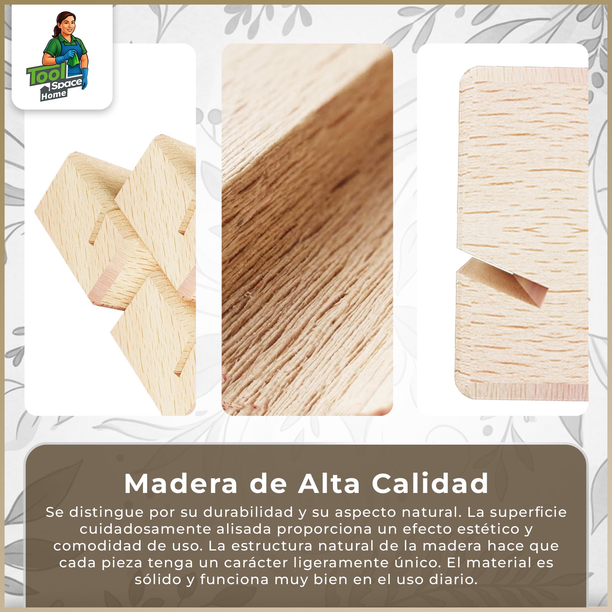 ToolSpace Soporte de Fotos de Madera - Soporte de Exhibición de Tarjetas de Menú de Madera - Soporte de Tarjetas de Visita - Soporte de Tarjetas de Visita de Madera de Haya Natural - 1.8x3x15 cm 10pcs