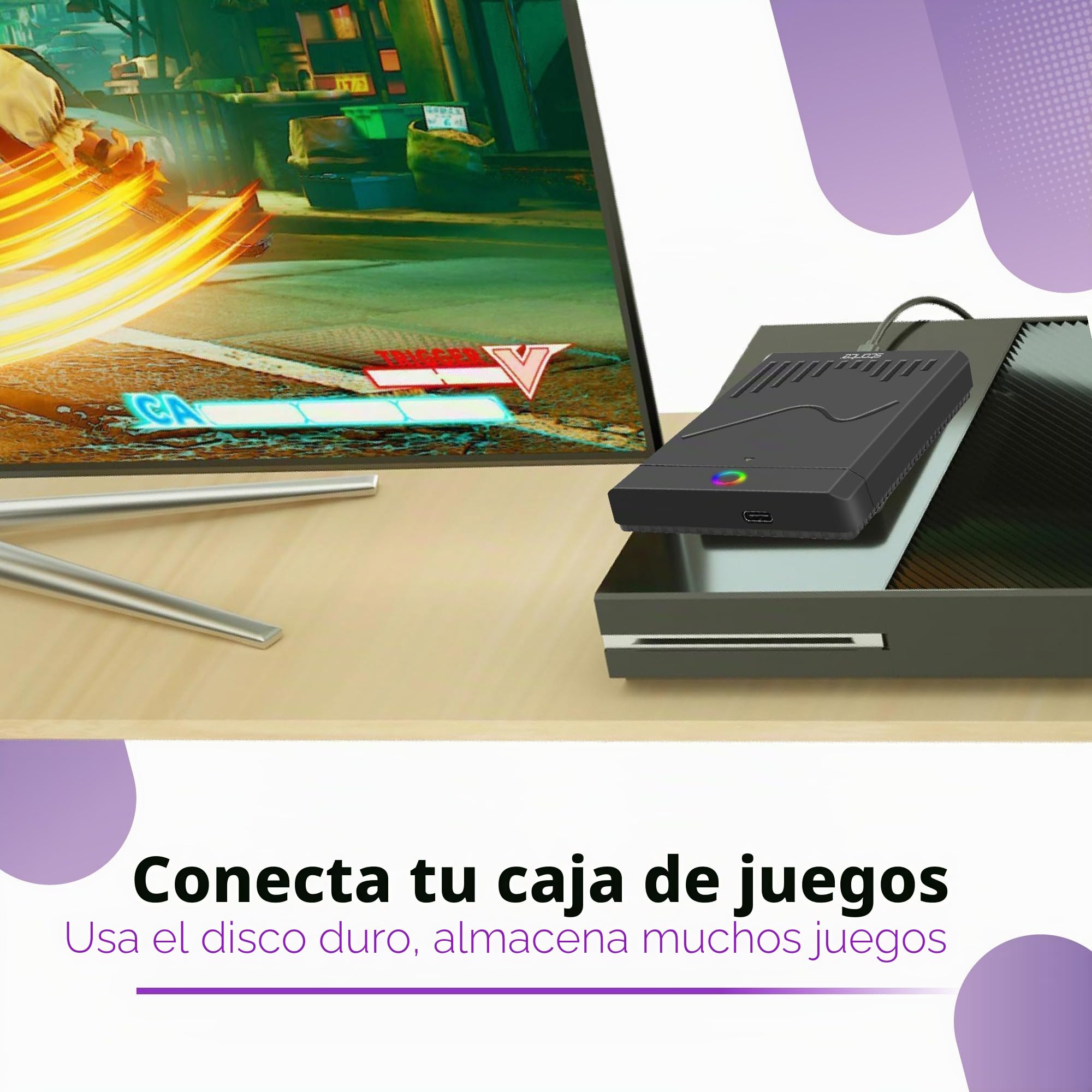 Storite - Disco Duro Externo Portátil Tipo C De 500 GB, Almacenamiento De Copia De Seguridad HDD De 2,5" con Transferencia De Datos Rápida USB 3.1/USB C, Compatible con Teléfono, Xbox One (Negro)