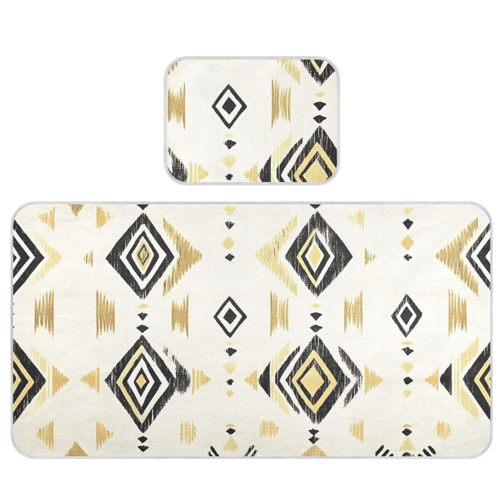 Bolaz Summer Sleeping Bed Pad, Simple Geometric Pattern Cooling Mattress Set Breathable Bed Mat Ice Silk Mat + Pillow Cover for Toddler Boys Girls